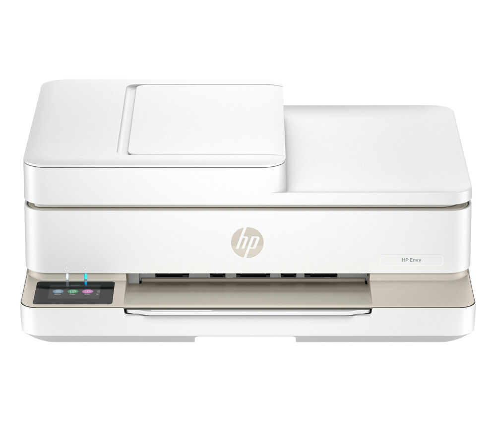 Functions: Print, copy, scan, mobile fax Print, copy, scan in color; auto doc feeder; 2.4” high resolution touchscreen; scan-to-email Home and family documents, borderless photos, homework, creative projects Includes 3 months of Instant Ink for free with HP+ Get perfectly formatted prints with HP AI Dynamic security enabled printer
